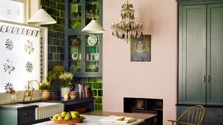 Kitchen green tiled kitchen pink kitchen ideas pendant lights dark green kitchen cabinets