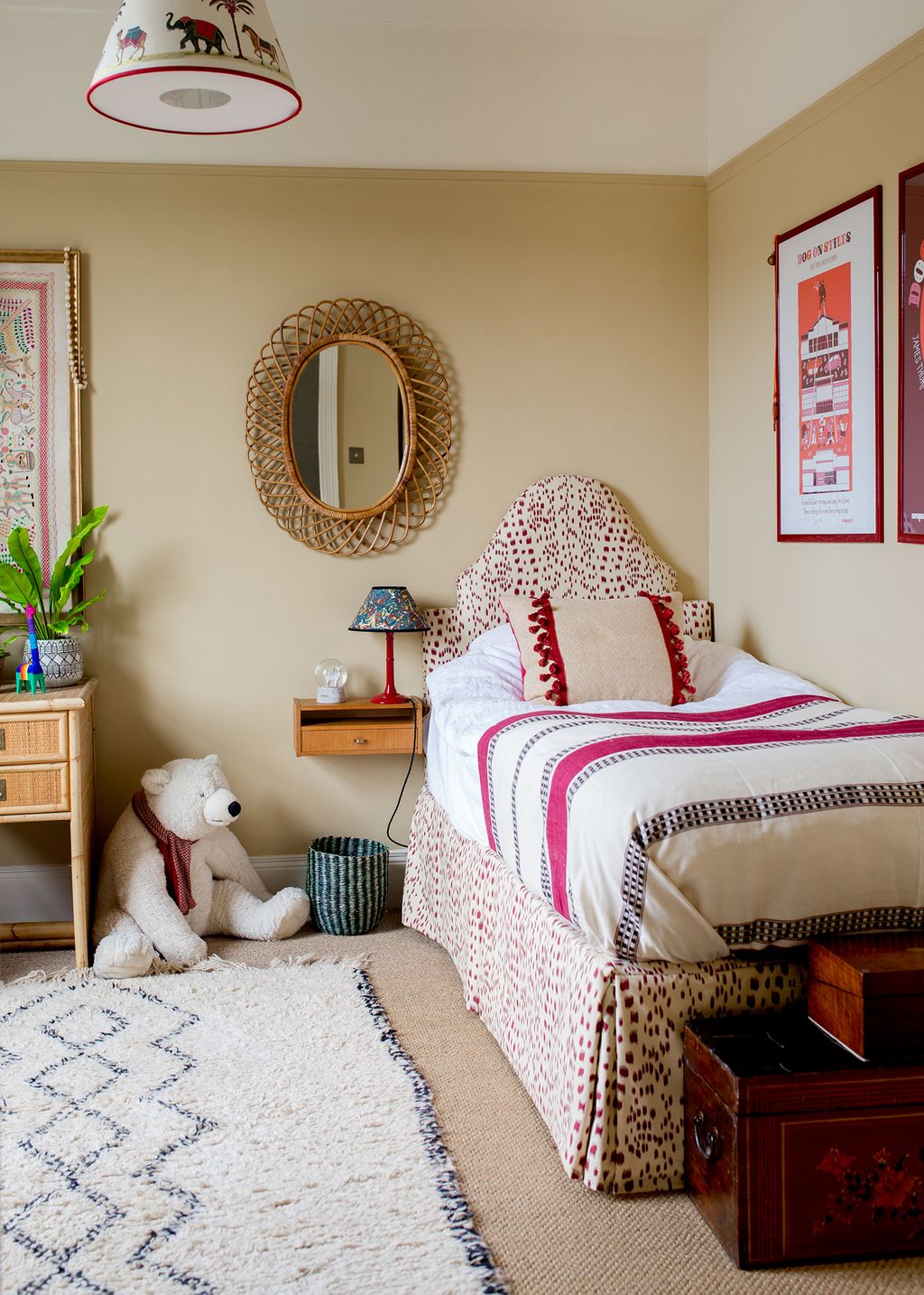 Image may contain Indoors Room Bedroom Furniture Bed Living Room and Interior Design