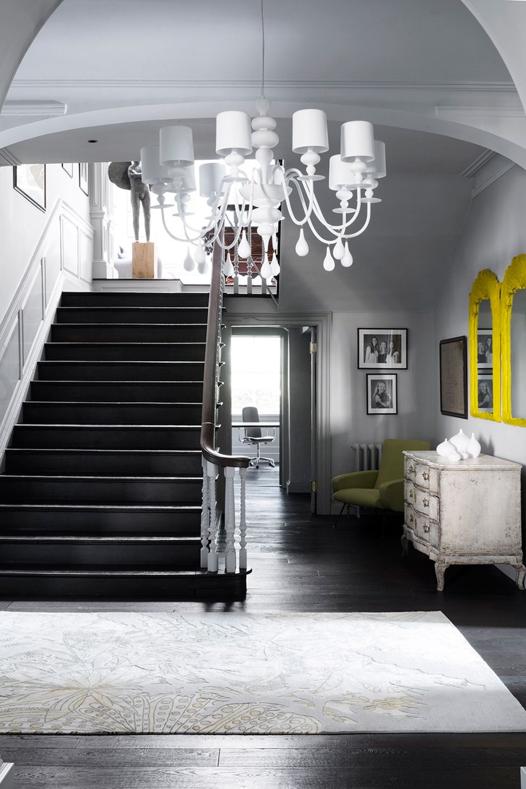 Image may contain Living Room Room Indoors Interior Design Banister Handrail and Staircase