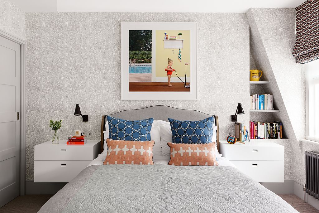 Image may contain Indoors Room Bedroom Cushion Dorm Room Furniture and Bed