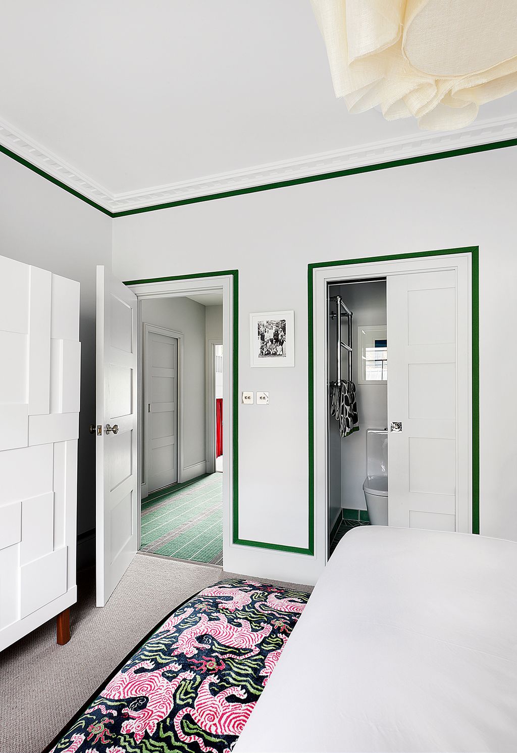 Image may contain Door Rug Interior Design Indoors Room Bedroom Furniture and Lighting