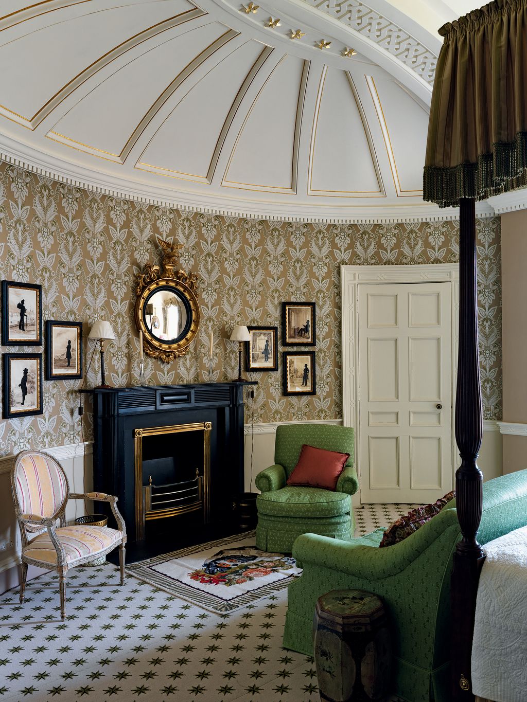 Image may contain Living Room Room Indoors Furniture Interior Design Couch Home Decor Fireplace and Hearth