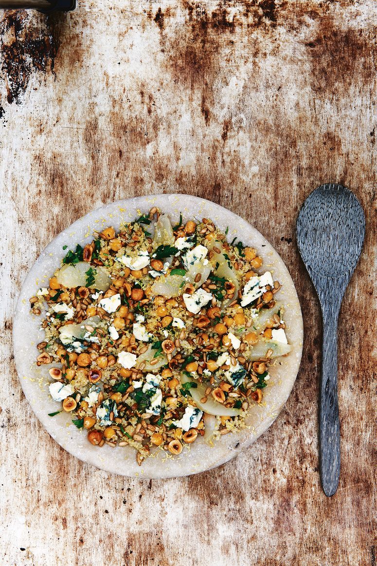 Image may contain Plant Food Produce Lentil Vegetable Bean Cutlery Spoon and Pizza