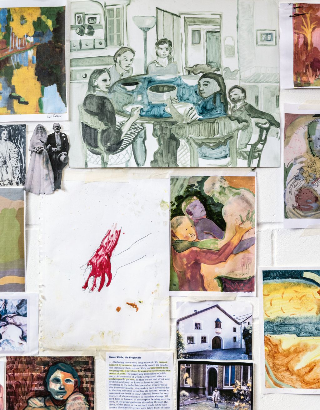 Antonia has fixed works on paper and photographs of meaningful places and people to the white walls of her studio in...