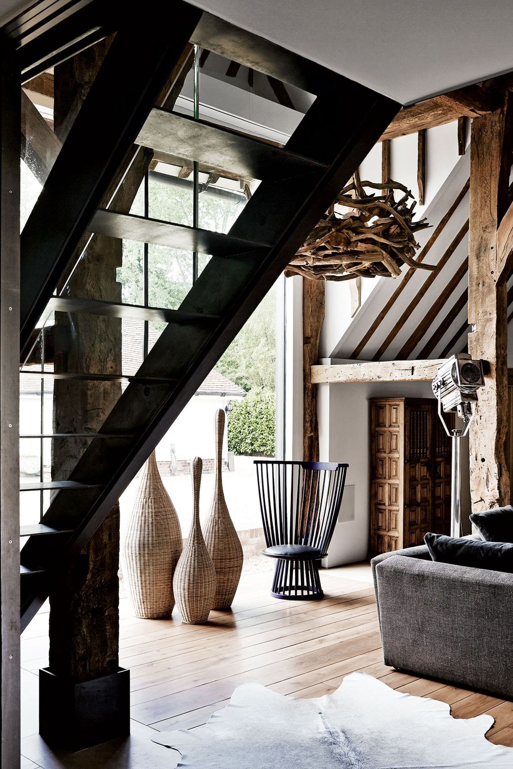steel staircase | Kent Barn Conversion | Real Homes | Interior Design Ideas
