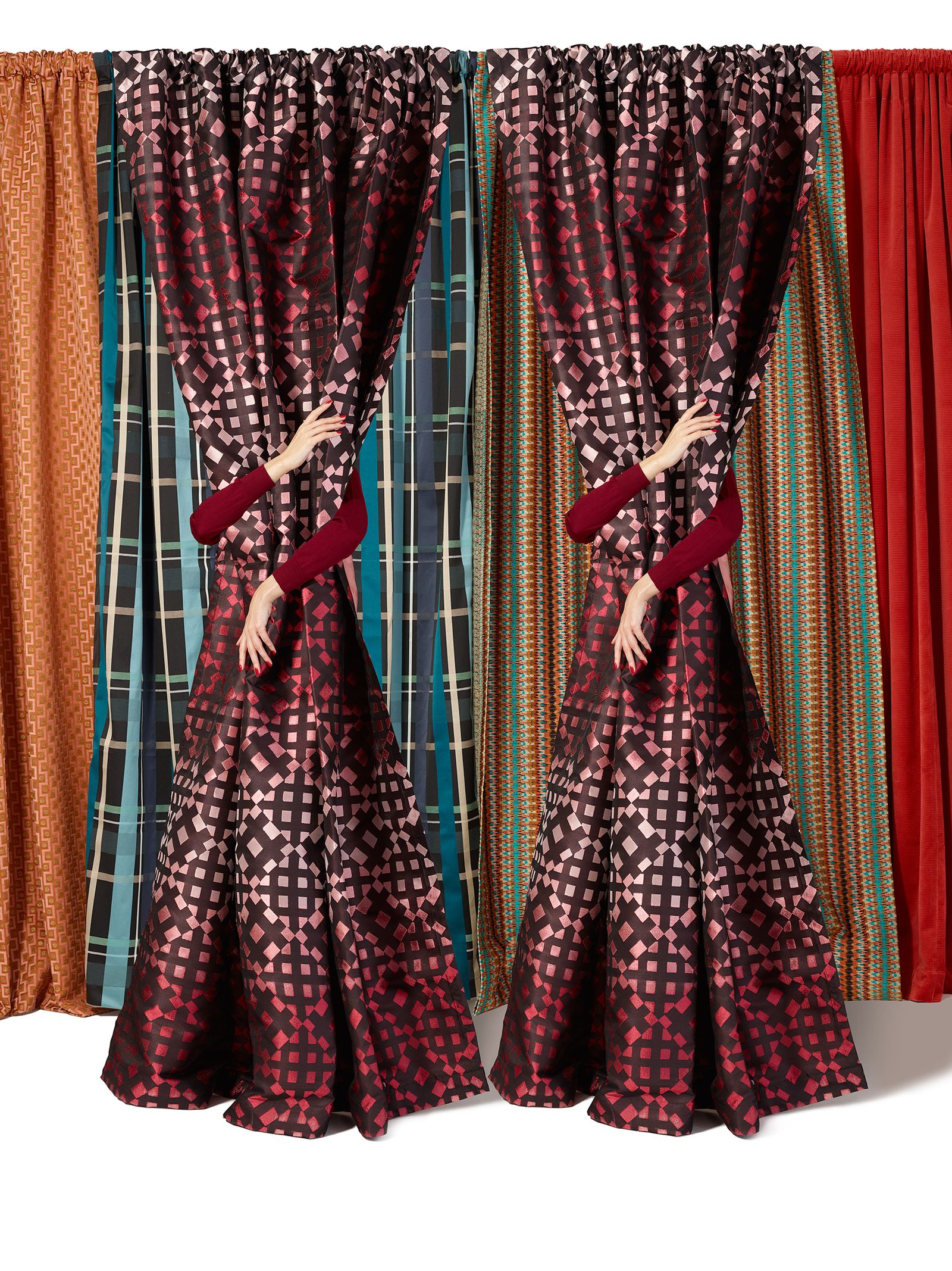 Image may contain Clothing Apparel Human Person and Curtain