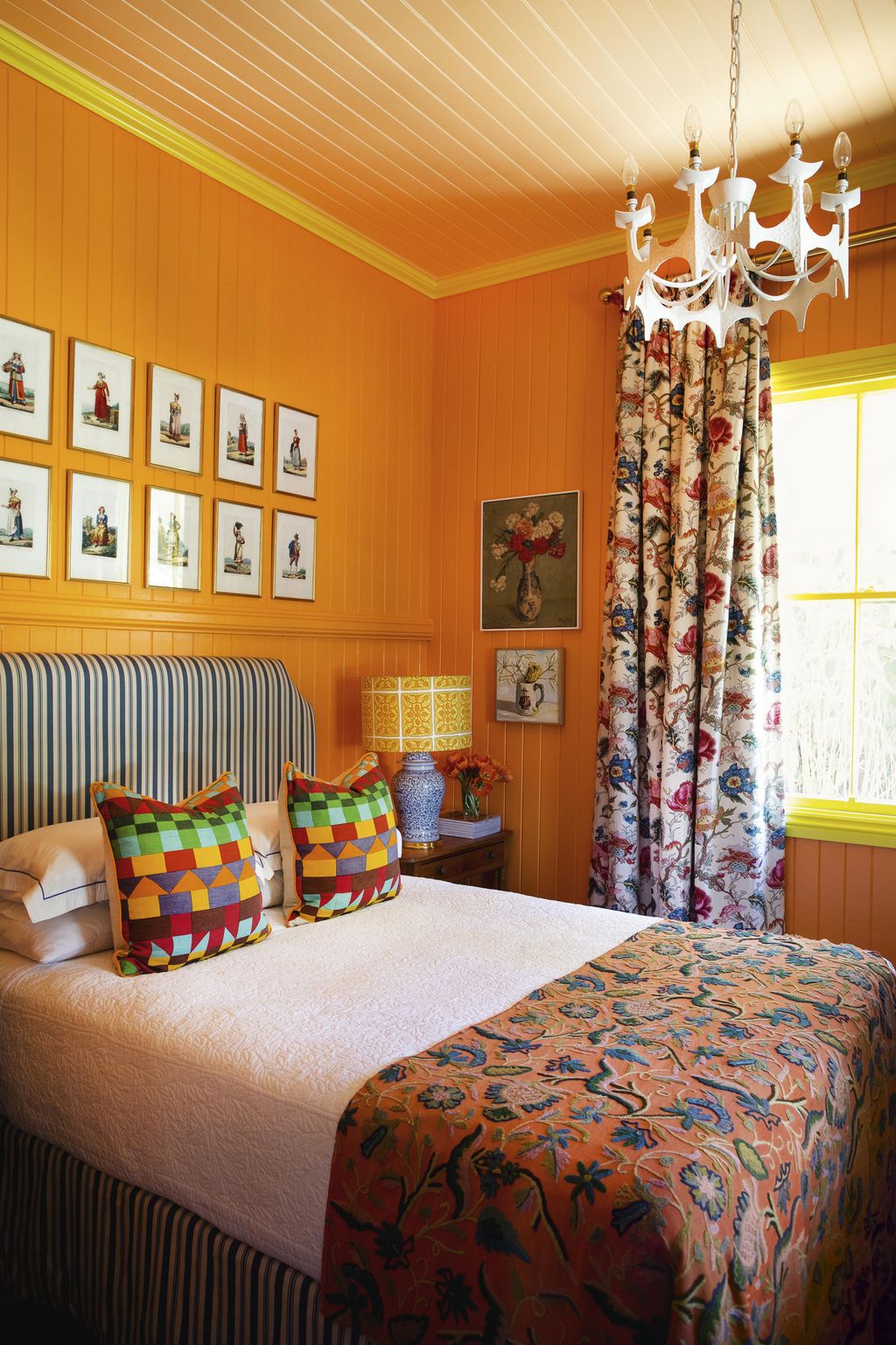 Walls in Taubmans ‘Mandarin Orange create a sunny feel.
