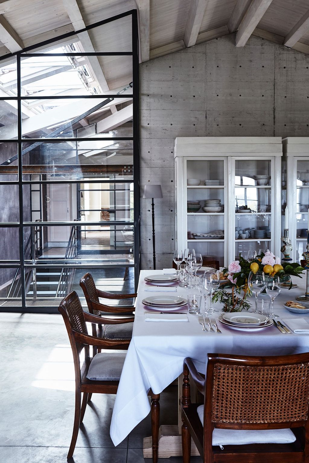 The only modern part of the house is the dining room and kitchen set within the former wine cellar.