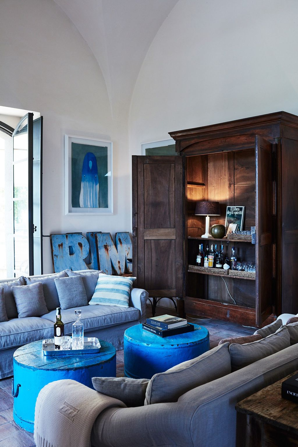 The couple did not use an interior designer. 'The prospect was daunting but the decoration had to be personal' says John.