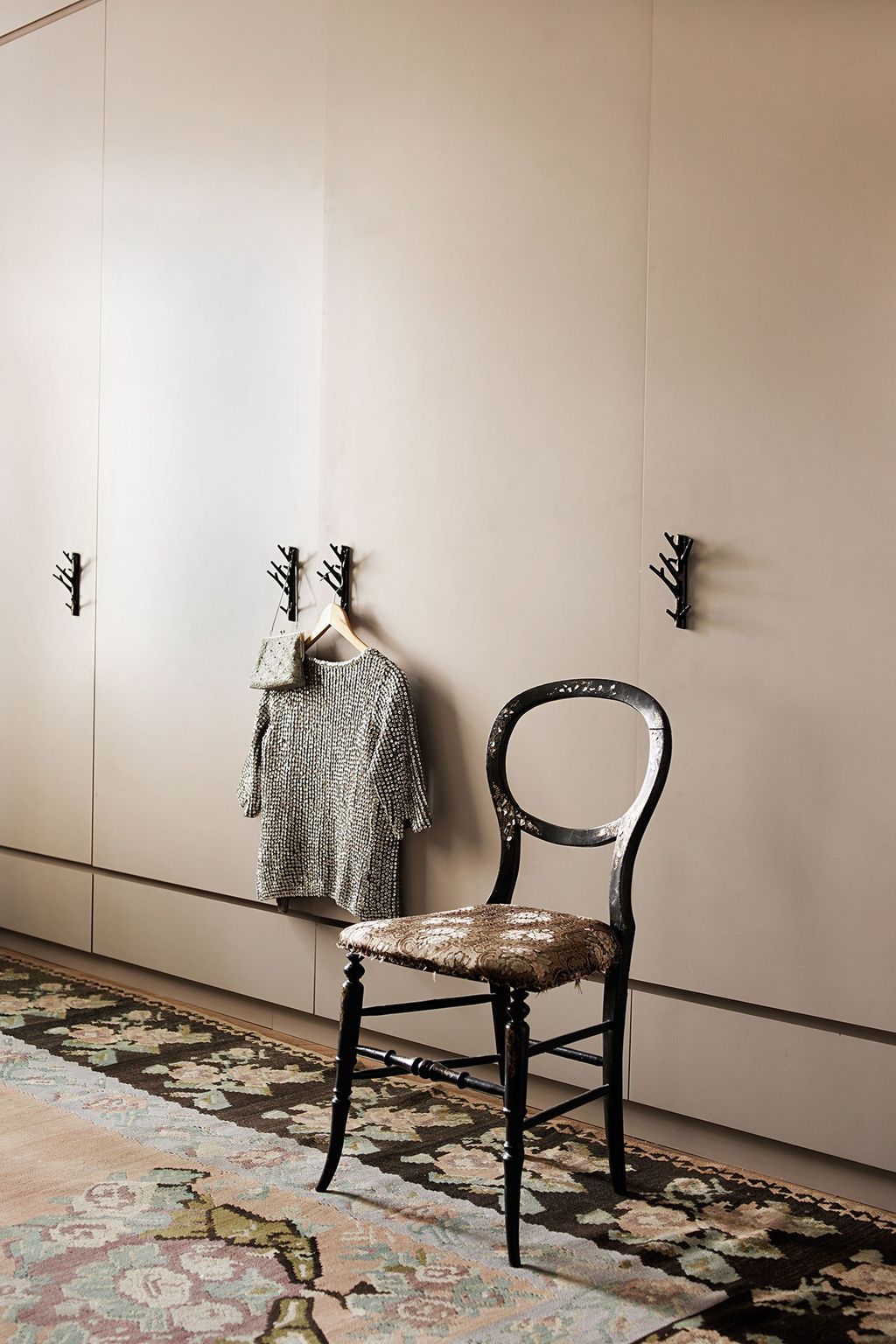 Fitted wardrobes with twigshaped handles  Storage design ideas