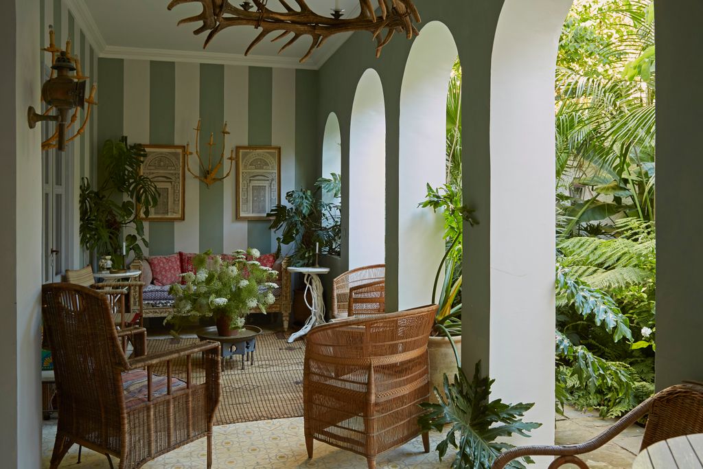 Image may contain Furniture Chair Interior Design Indoors Plant Flooring Living Room Room and Flower