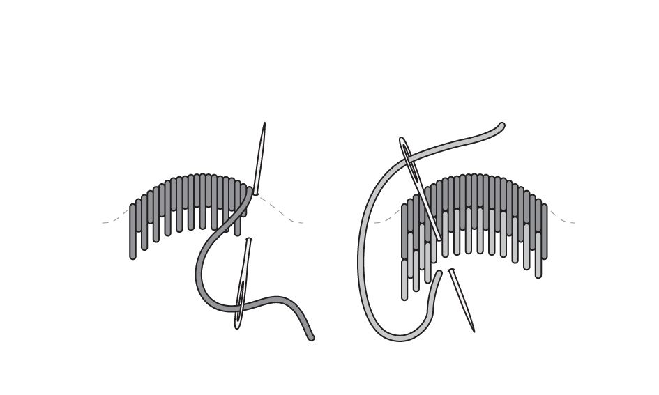 The first row of this stitch sets the long and short pattern. Bring your needle through at the edge of the area you are...