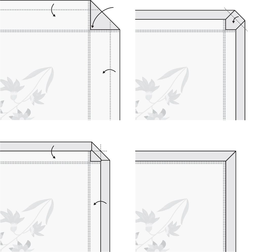 If you dont have the time to work antique hem stitch make a folded hem around the napkin and either machine or hand...