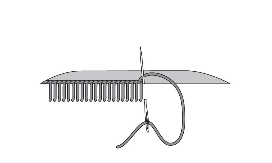Bring your needle out on the line you want to stitch. Take the needle down a little way away from the line and bring it...