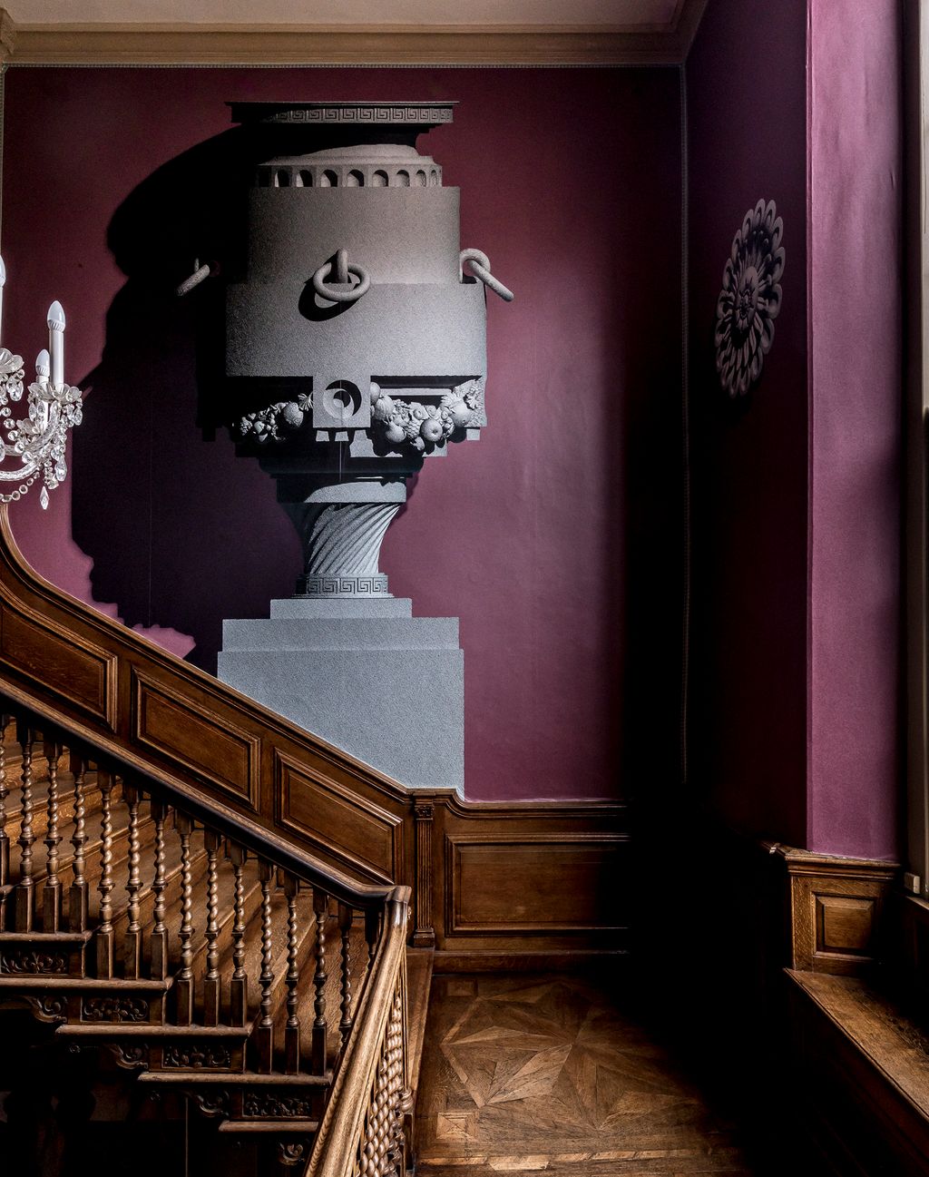 Image may contain Banister Handrail Staircase and Railing