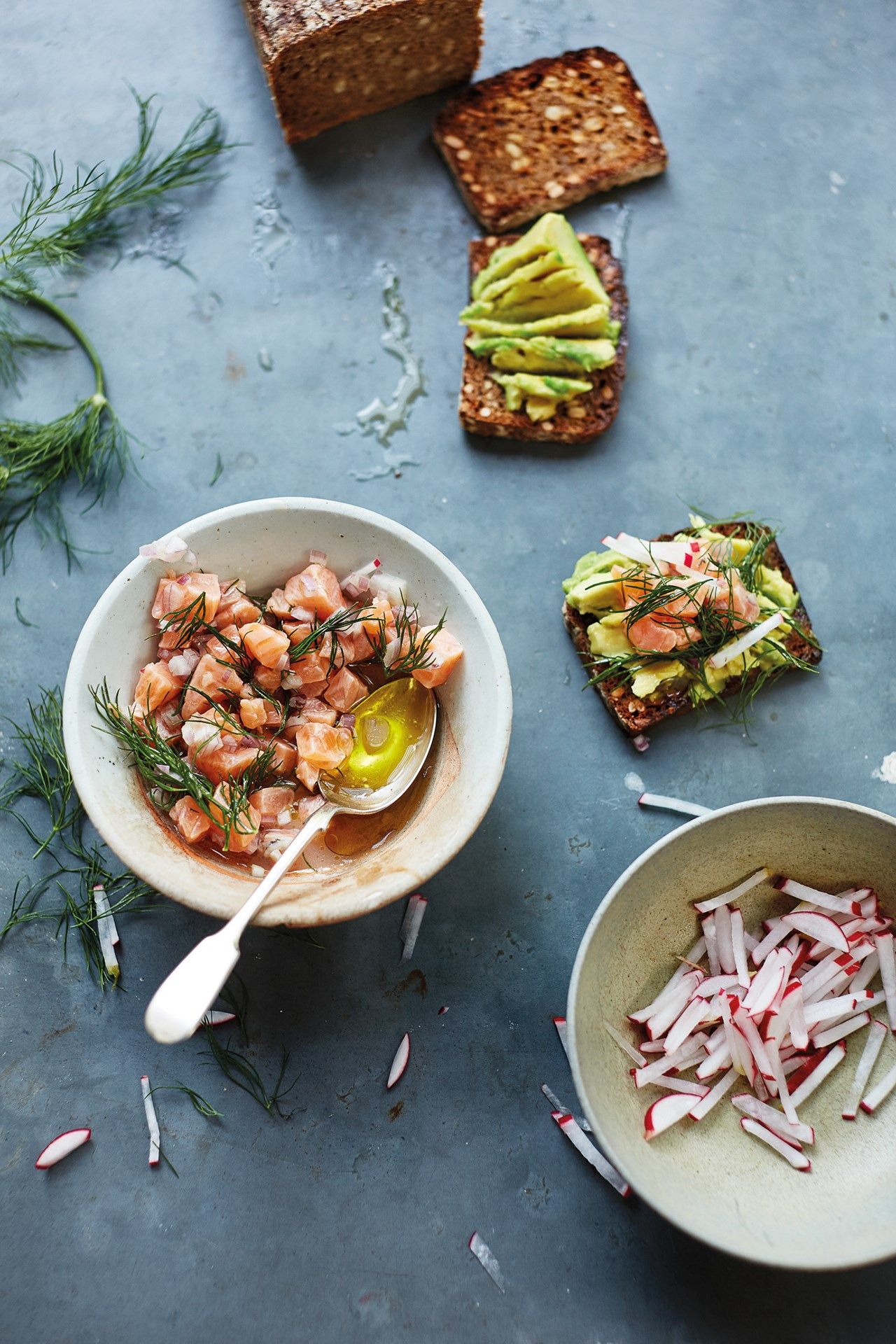 Image may contain Plant Food Seasoning Meal Dill Bread and Dish