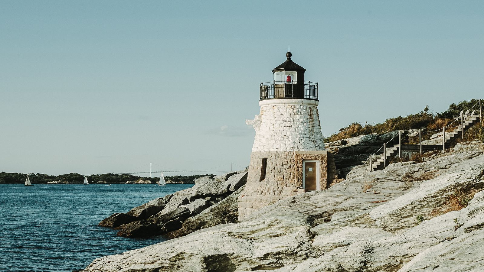 Image may contain: Building, Architecture, Tower, Lighthouse, Beacon, Vehicle, Transportation, and Boat