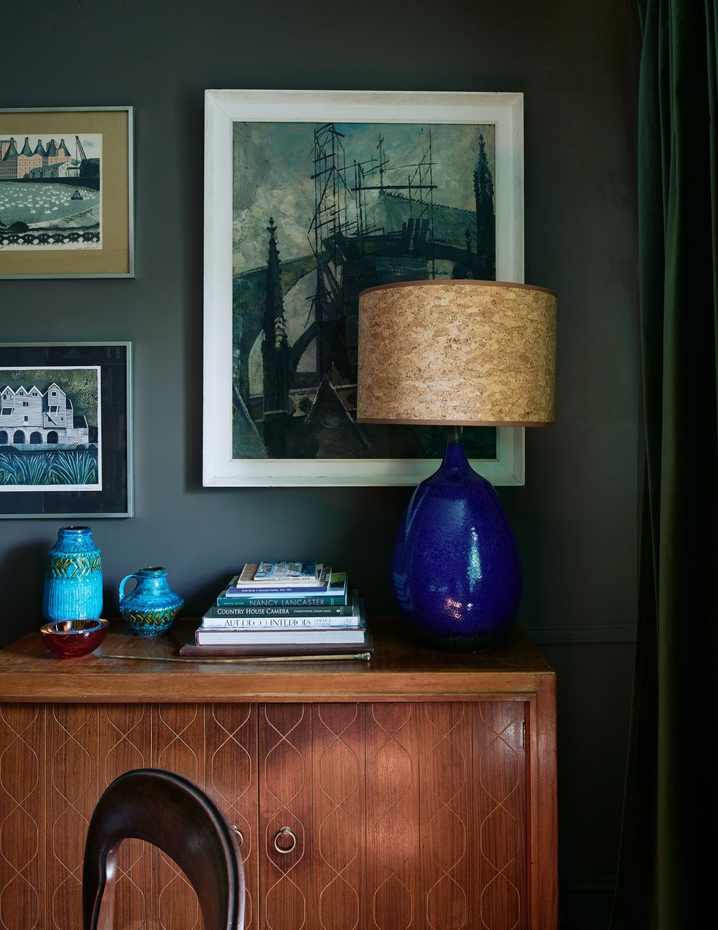 Image may contain Lamp Furniture Table Lamp Wood and Hardwood