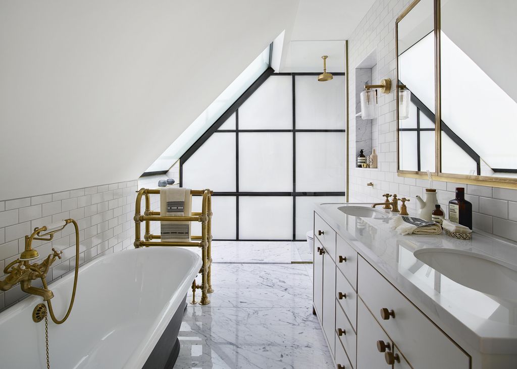 Image may contain Building Housing Indoors Loft Interior Design and Tub