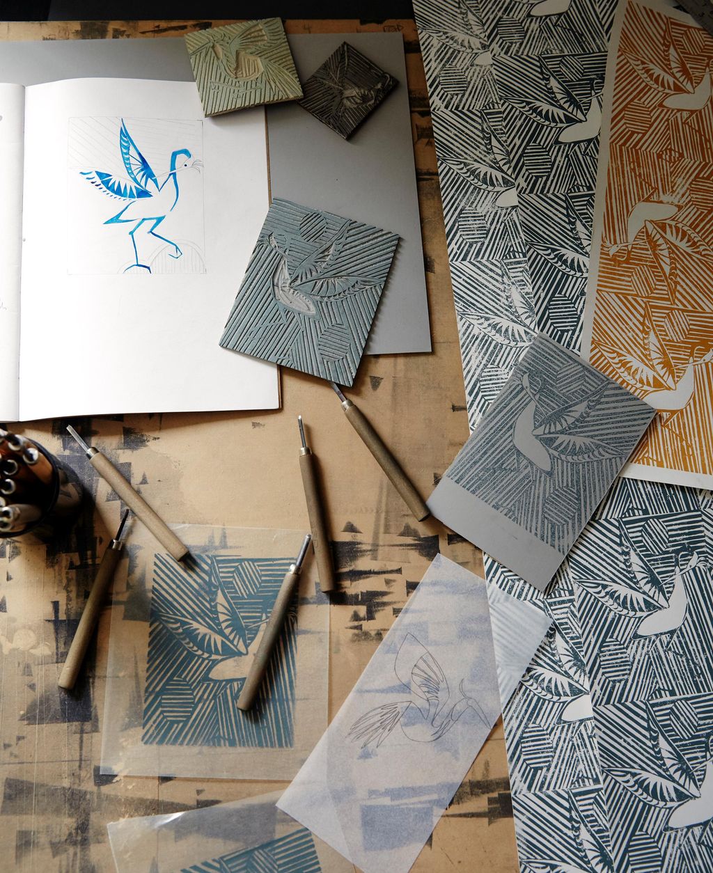 Based in London artist Nicholas Hughes is still able to produce sheets of his playful handprinted wallpapers ideal to...