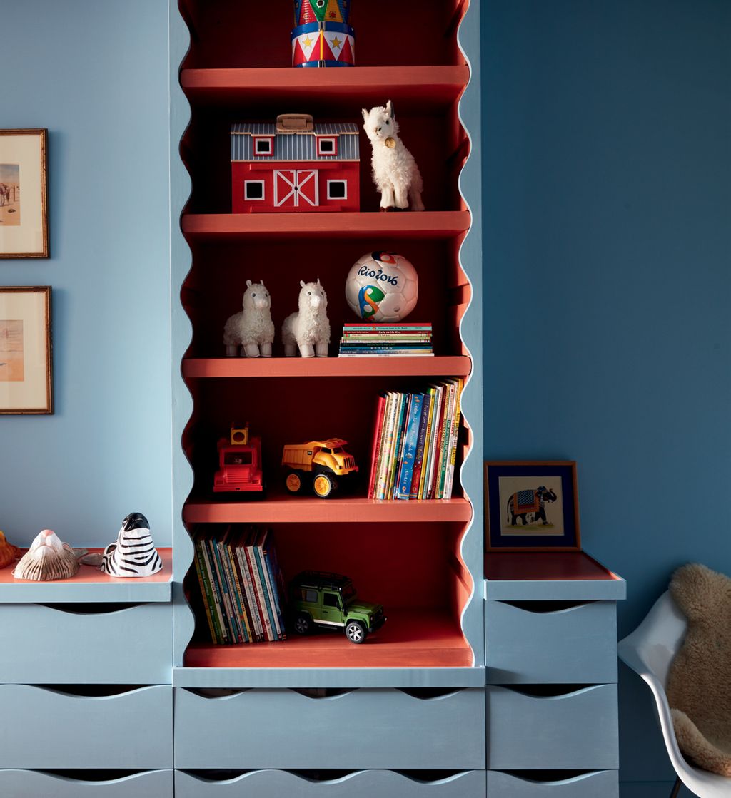 Image may contain Furniture Bookcase and Shelf
