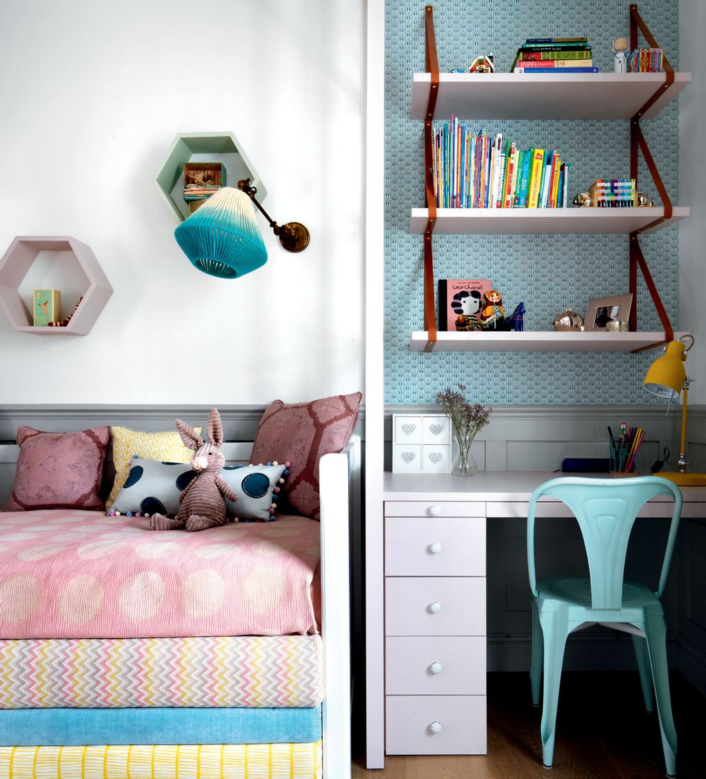 Image may contain Furniture Indoors Room Bedroom Shelf Dorm Room Chair and Living Room