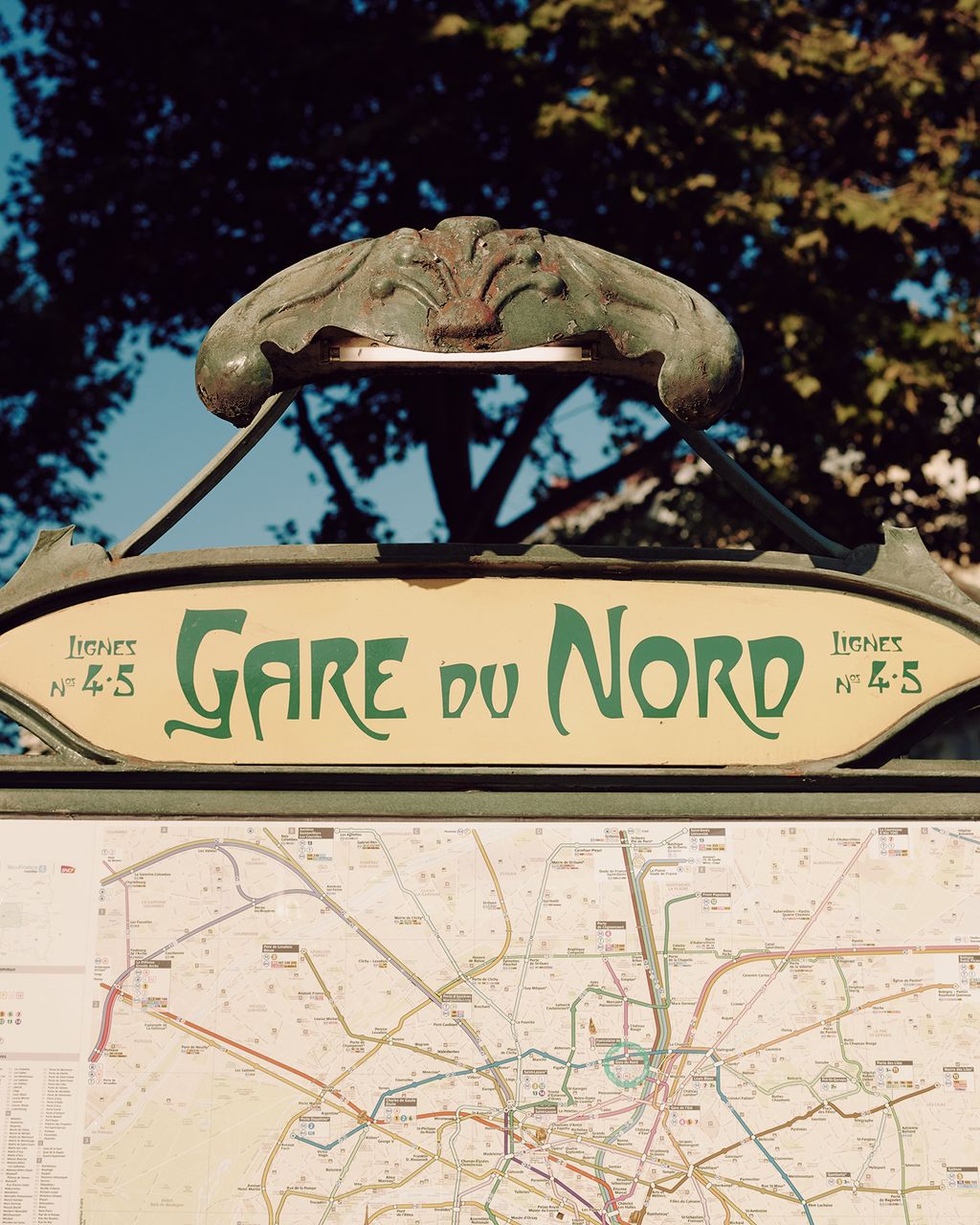 Art nouveau metalwork at the Gare du Nord metro.