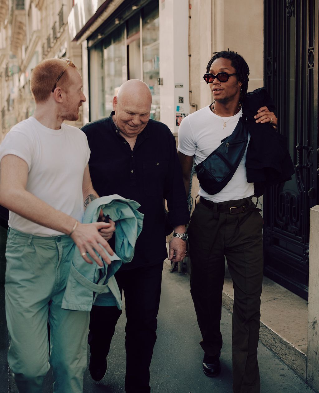 Image may contain Human Person Clothing Apparel Pants Sunglasses Accessories Accessory and Sleeve