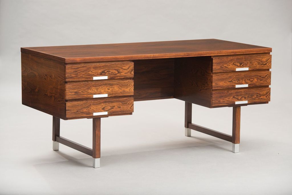 Danish Brazilian rosewood desk by Kai Kristiansen for Feldballes Møbelfabrik 1960s 4520 from Vinterior.  buttongroup...