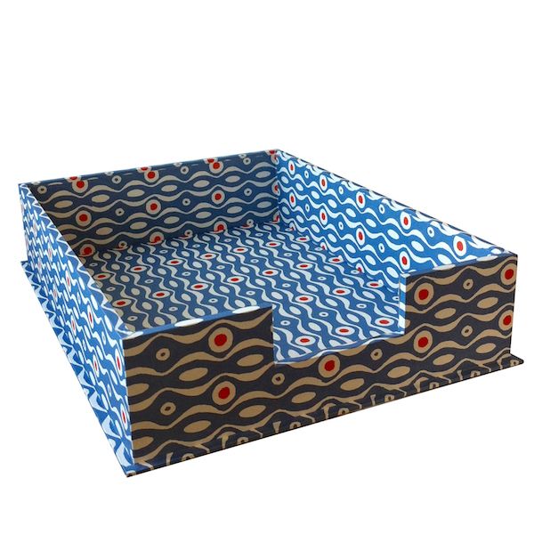 A4 Letter Tray Persephone cornflower and red 29 from Cambridge Imprint.  buttongroup Shop now