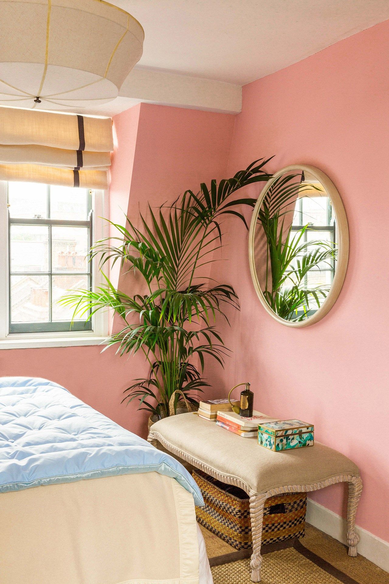 Image may contain Furniture Bed Room Indoors Interior Design Cushion Bedroom Plant and Pillow