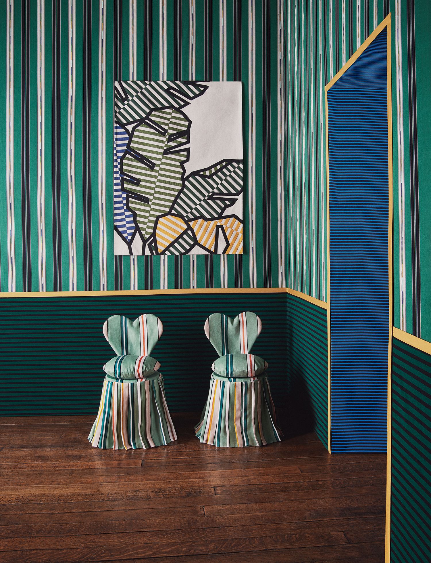 Image may contain Wood Flooring Art Floor Home Decor Furniture Hardwood and Drawing