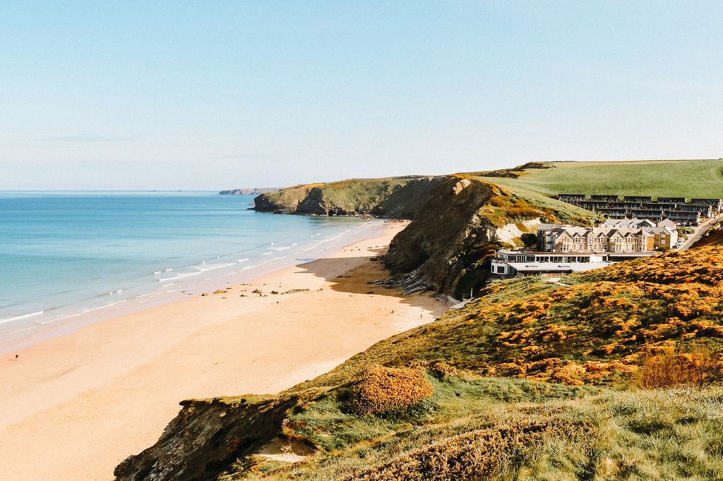 At Watergate Bay Hotel midway between Padstow and Newquay and overlooking a majestic twomile stretch of white sand...