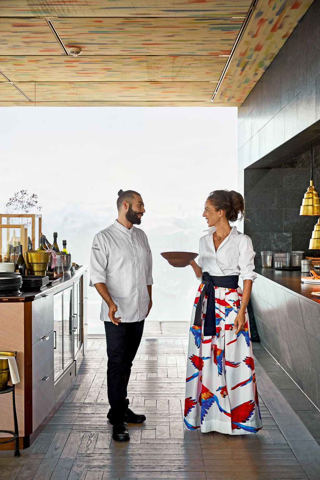 Image may contain Human Person Footwear Clothing Shoe Apparel Indoors and Waiter