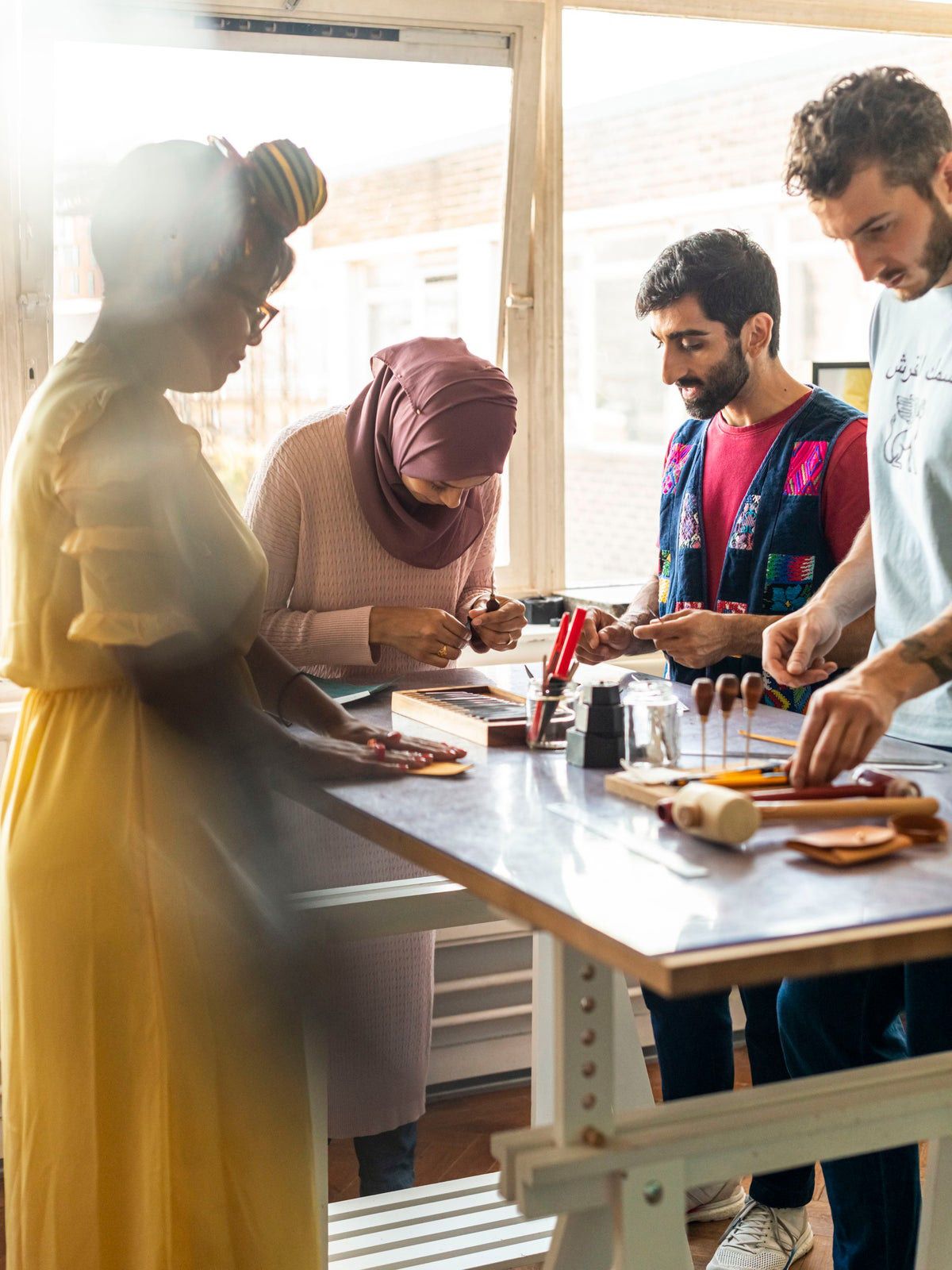 Image may contain Human Person Wood Plywood Clothing Apparel and Restaurant