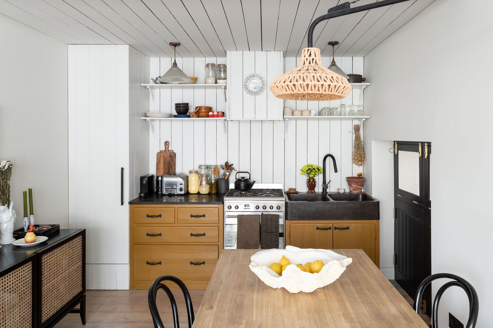 Image may contain Indoors Room Kitchen Furniture and Kitchen Island