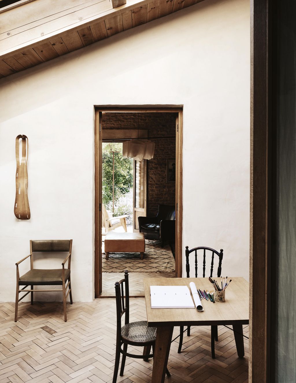 Image may contain Wood Furniture Chair Flooring Hardwood Plywood Tabletop Floor and Door