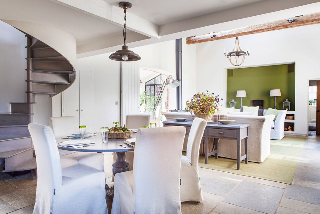 White OpenPlan Dining Area | Dining Room Design Ideas