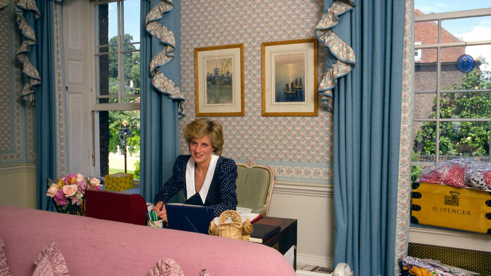 Image may contain: Diana, Princess of Wales, Human, Person, Furniture, Living Room, Room, Indoors, Couch, and Home Decor