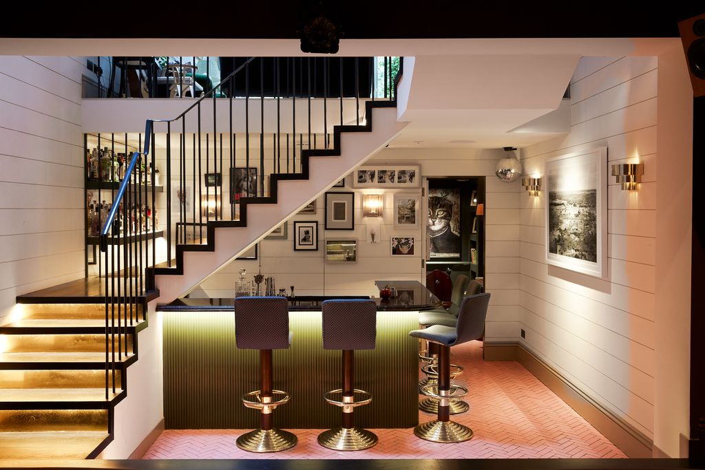 Image may contain Staircase Interior Design Indoors Living Room and Room