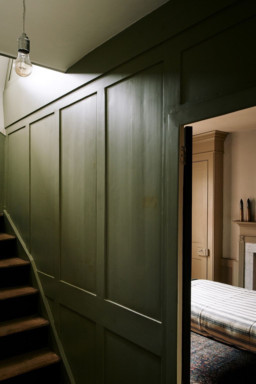 Image may contain Banister Handrail Furniture Bed and Staircase