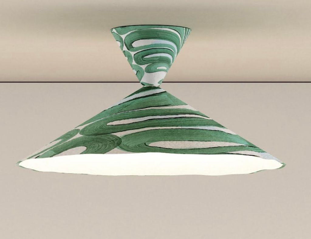 Trapeze Surface Mount starting at 285 from Palefire.  A recent favourite is this hand painted light by Palefire Studio....