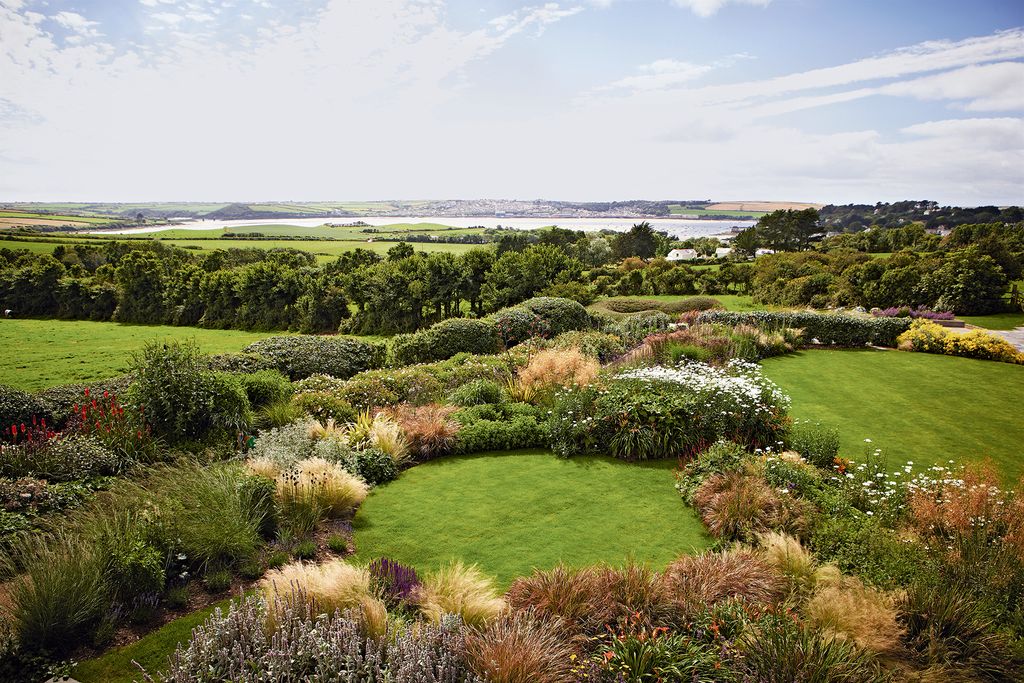 Double sets of french windows give views of the Camel estuary.
