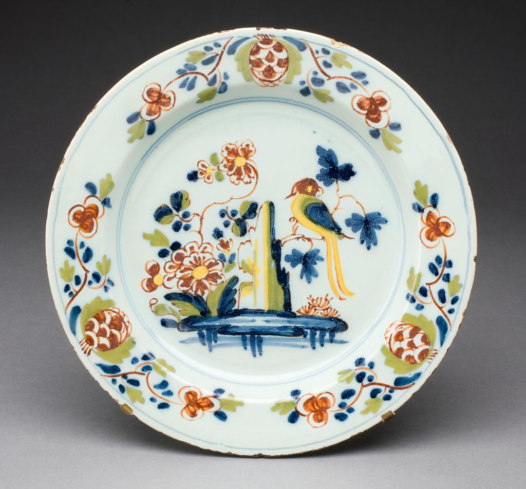 An English Delftware plate c. 1750