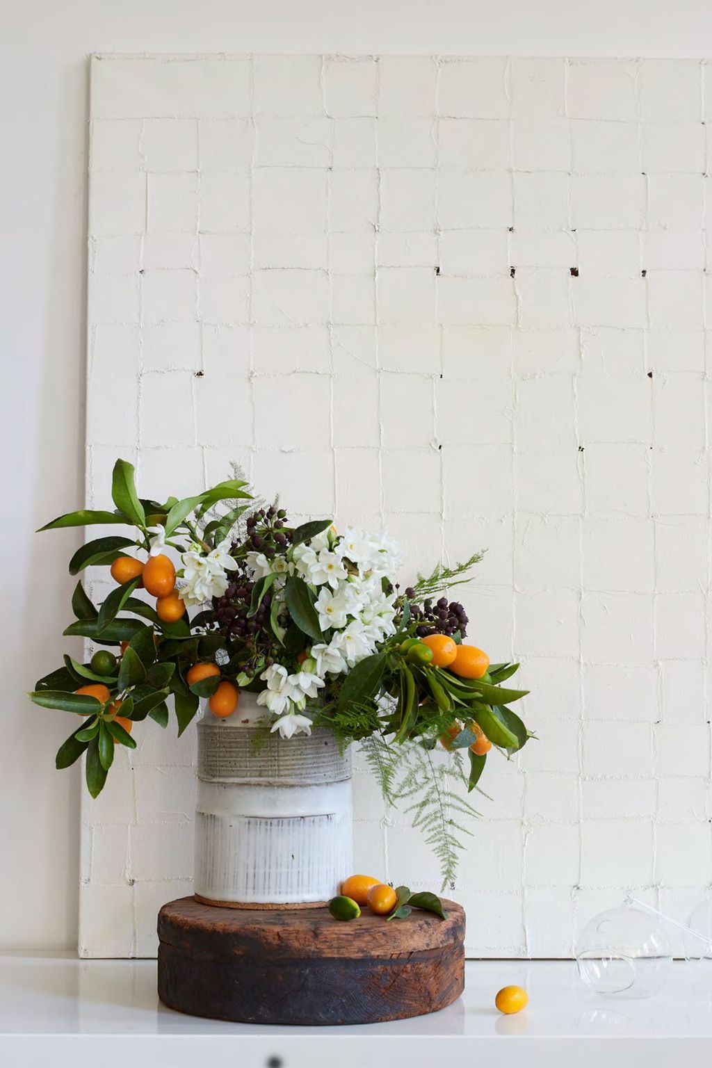 Image may contain Plant Flower Blossom Flower Arrangement Flower Bouquet Fruit Orange Food and Citrus Fruit