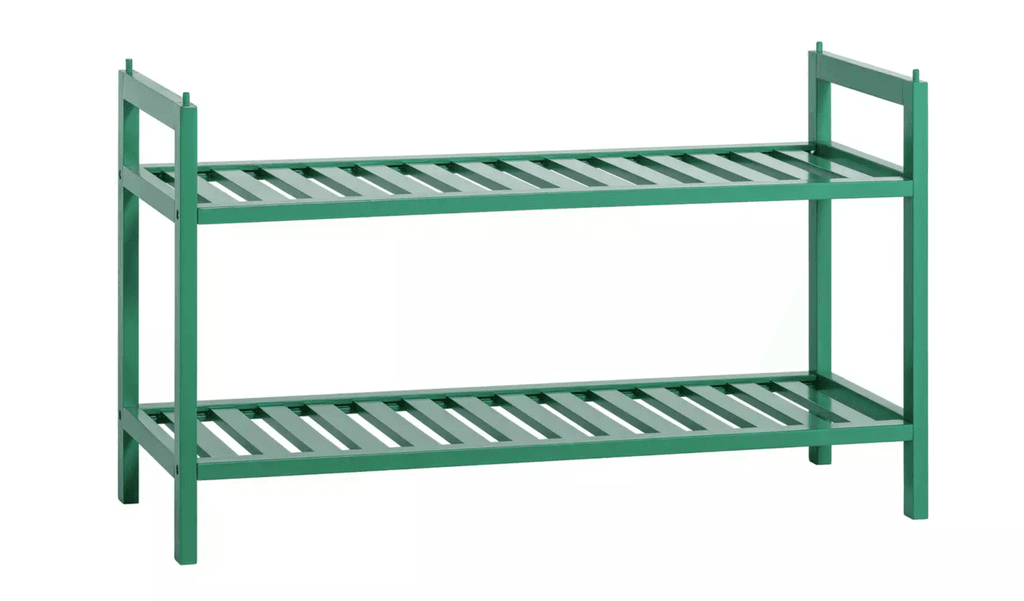 Kitt bamboo 2 shelf shoe rack green 25 from Habitat. This two tiered shoe rack would add a nice pop of colour to any...