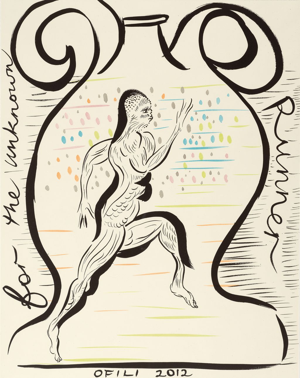 For the Unknown Runner  by Chris Ofili lithograph edition of 300 signed numbered and dated by the artist 76 x 60cm 640....