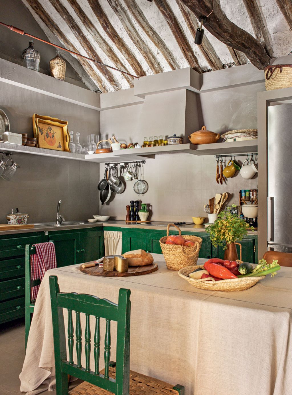 Image may contain Room Indoors Furniture Interior Design Shelf Kitchen Wood Chair and Flooring