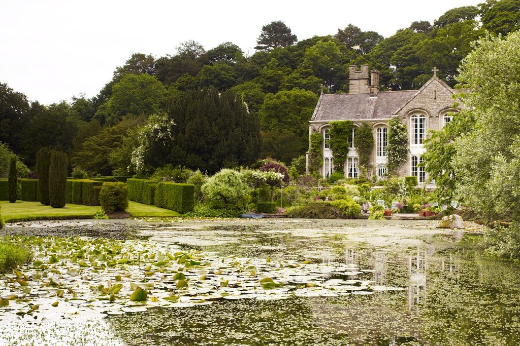 The view over the lake to the front of the house.