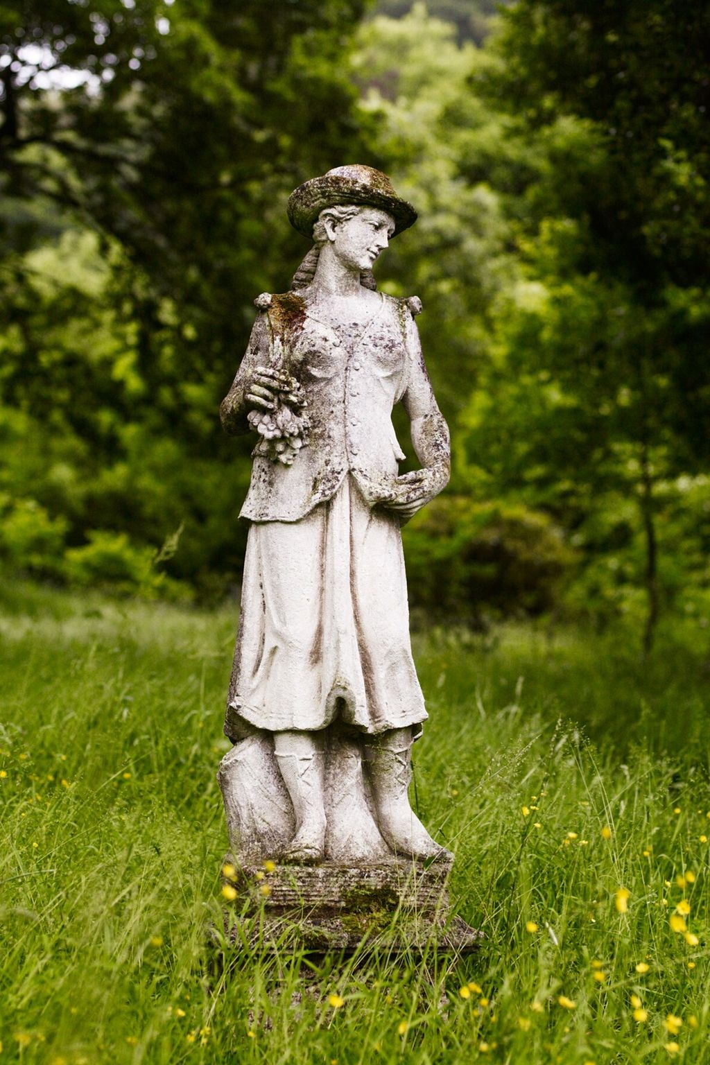 Image may contain Art Sculpture Statue Human Person Plant and Grass